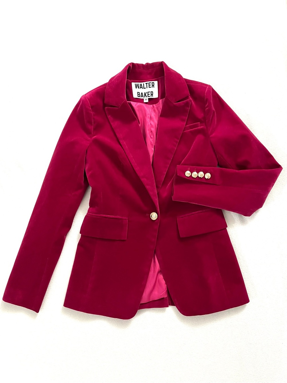 Walter Baker Magenta Velvet Blazer - Sz XS